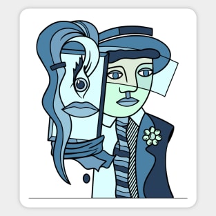 portrait cubism Sticker